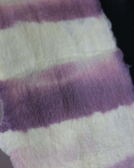 Handmade Merino Wool Wet Felted Naturally Dyed Scarf