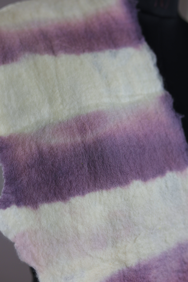 Handmade Merino Wool Wet Felted Naturally Dyed Scarf