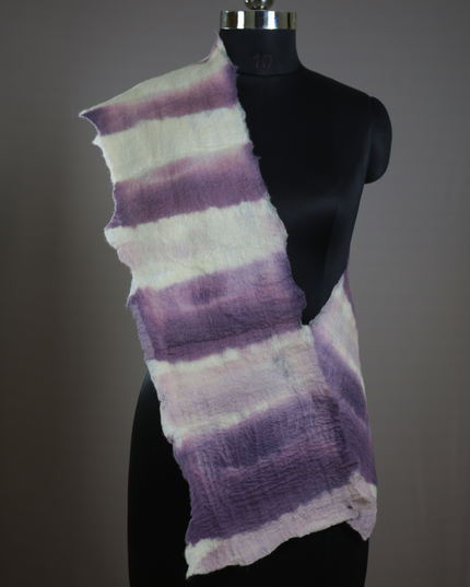 Handmade Merino Wool Wet Felted Naturally Dyed Scarf
