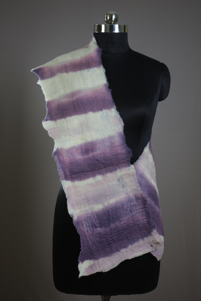 Handmade Merino Wool Wet Felted Naturally Dyed Scarf