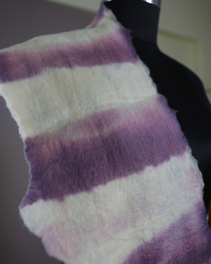 Handmade Merino Wool Wet Felted Naturally Dyed Scarf