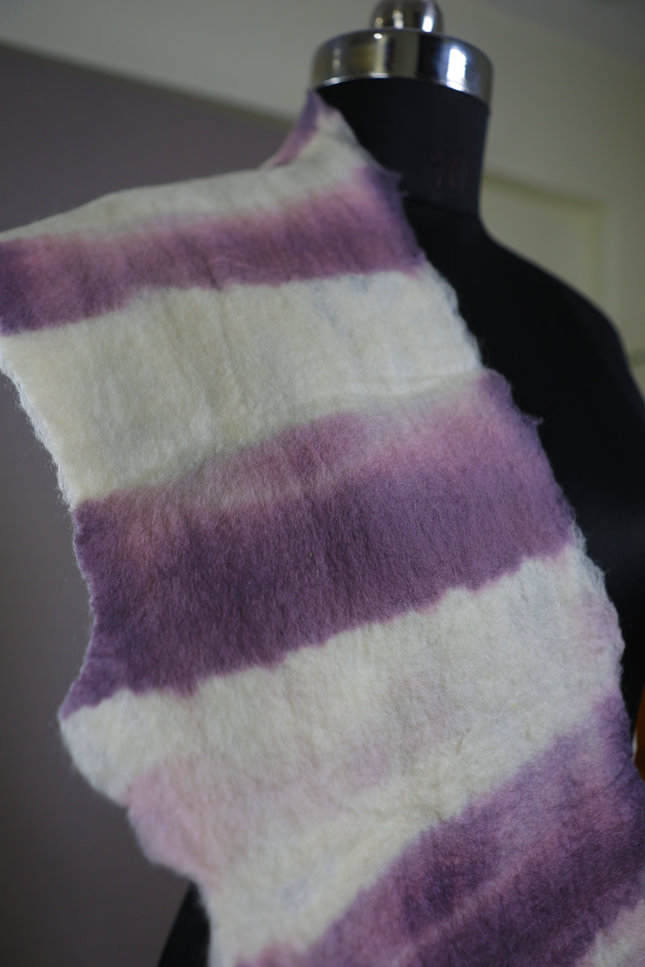 Handmade Merino Wool Wet Felted Naturally Dyed Scarf