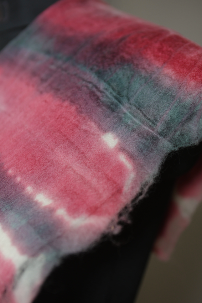 Handmade Merino Wool Wet Felted Naturally Dyed Scarf