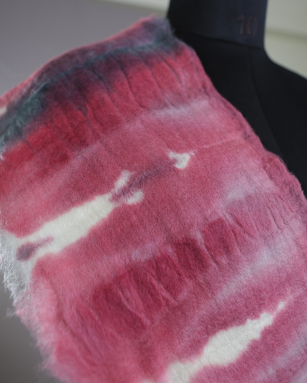 Handmade Merino Wool Wet Felted Naturally Dyed Scarf