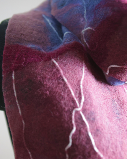 Handmade Merino Wool Wet Felted Naturally Dyed Scarf