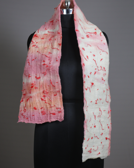 Handmade Merino Wool Wet Felted Naturally Dyed Scarf