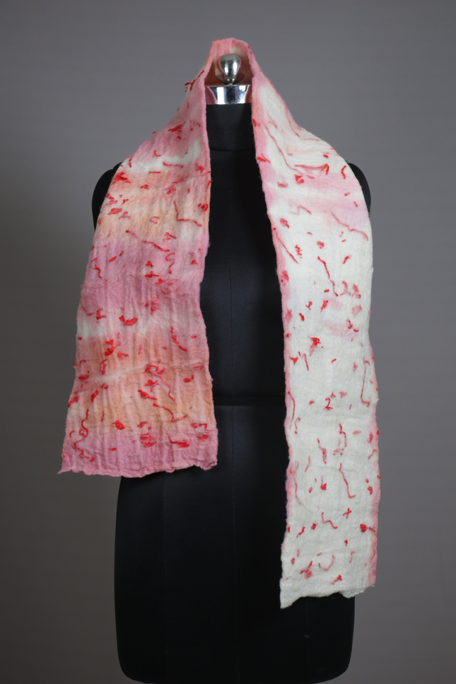 Handmade Merino Wool Wet Felted Naturally Dyed Scarf