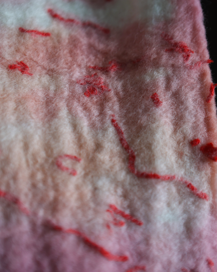 Handmade Merino Wool Wet Felted Naturally Dyed Scarf