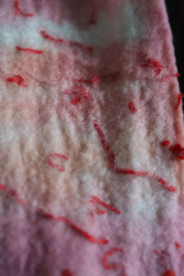 Handmade Merino Wool Wet Felted Naturally Dyed Scarf