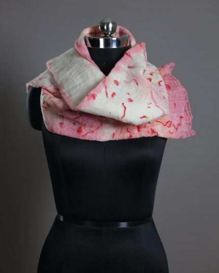 Handmade Merino Wool Wet Felted Naturally Dyed Scarf