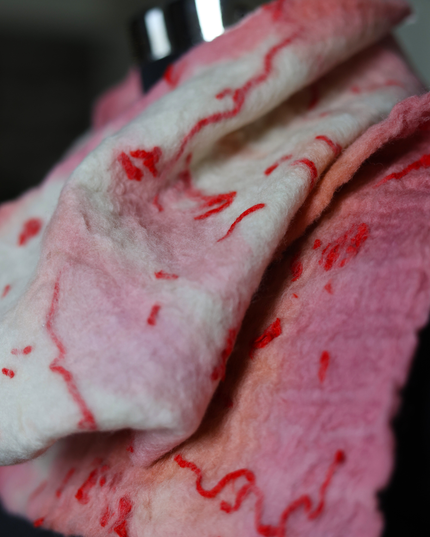 Handmade Merino Wool Wet Felted Naturally Dyed Scarf