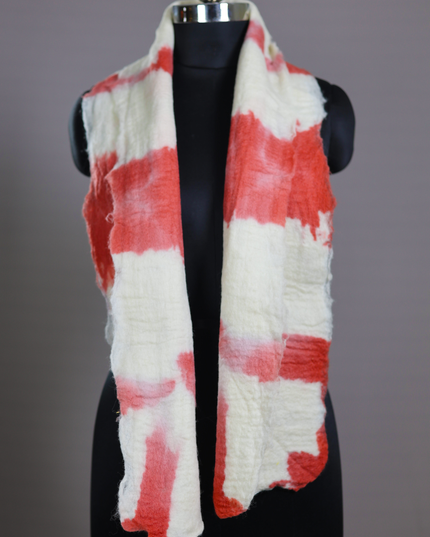 Handmade Merino Wool Wet Felted Naturally Dyed Scarf
