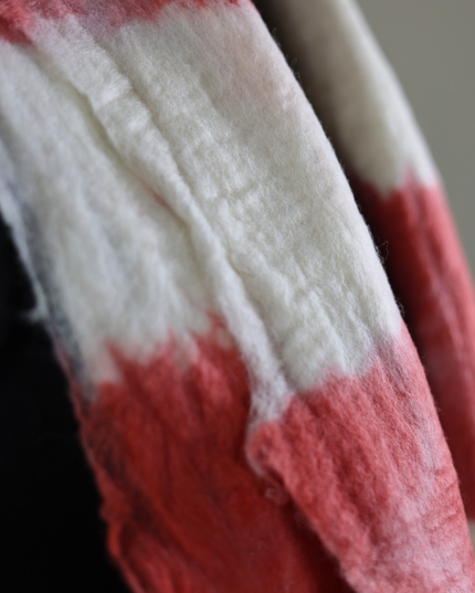 Handmade Merino Wool Wet Felted Naturally Dyed Scarf