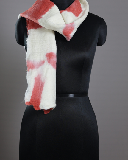 Handmade Merino Wool Wet Felted Naturally Dyed Scarf