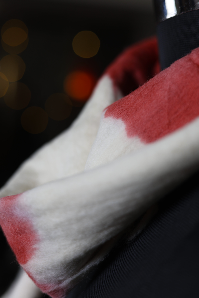 Handmade Merino Wool Wet Felted Naturally Dyed Scarf