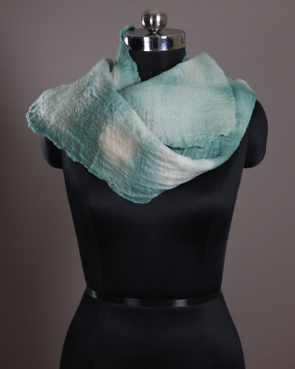 Handmade Merino Wool Wet Felted Naturally Dyed Scarf