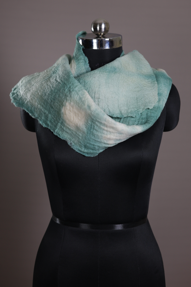 Handmade Merino Wool Wet Felted Naturally Dyed Scarf