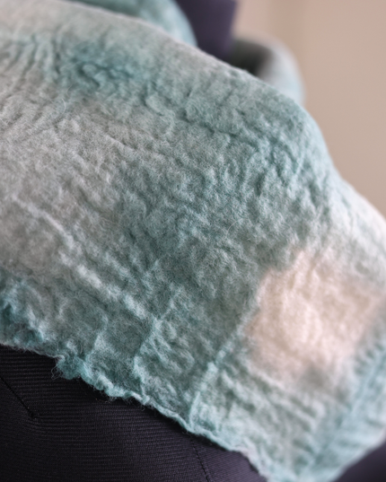 Handmade Merino Wool Wet Felted Naturally Dyed Scarf