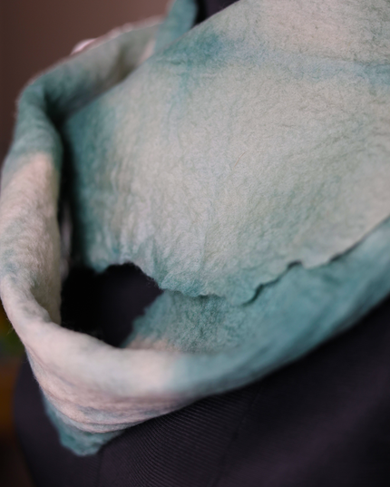 Handmade Merino Wool Wet Felted Naturally Dyed Scarf