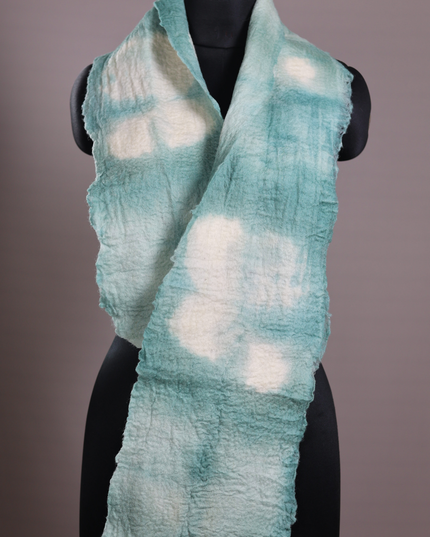 Handmade Merino Wool Wet Felted Naturally Dyed Scarf