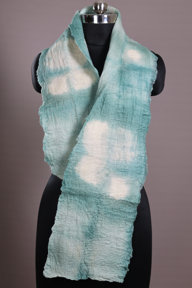 Handmade Merino Wool Wet Felted Naturally Dyed Scarf