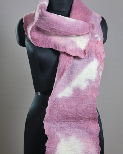 Handmade Merino Wool Wet Felted Naturally Dyed Scarf