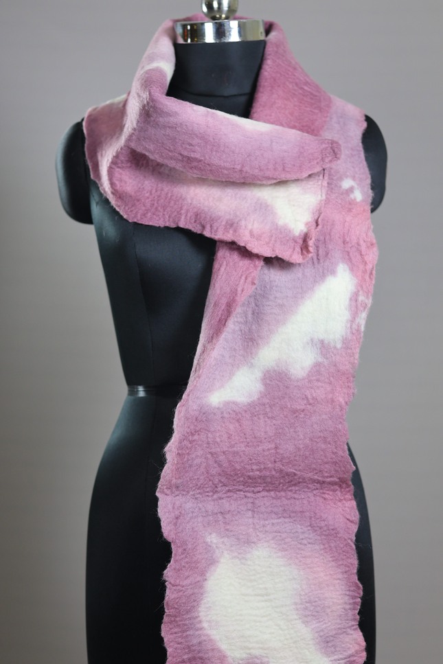 Handmade Merino Wool Wet Felted Naturally Dyed Scarf