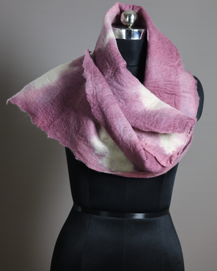 Handmade Merino Wool Wet Felted Naturally Dyed Scarf