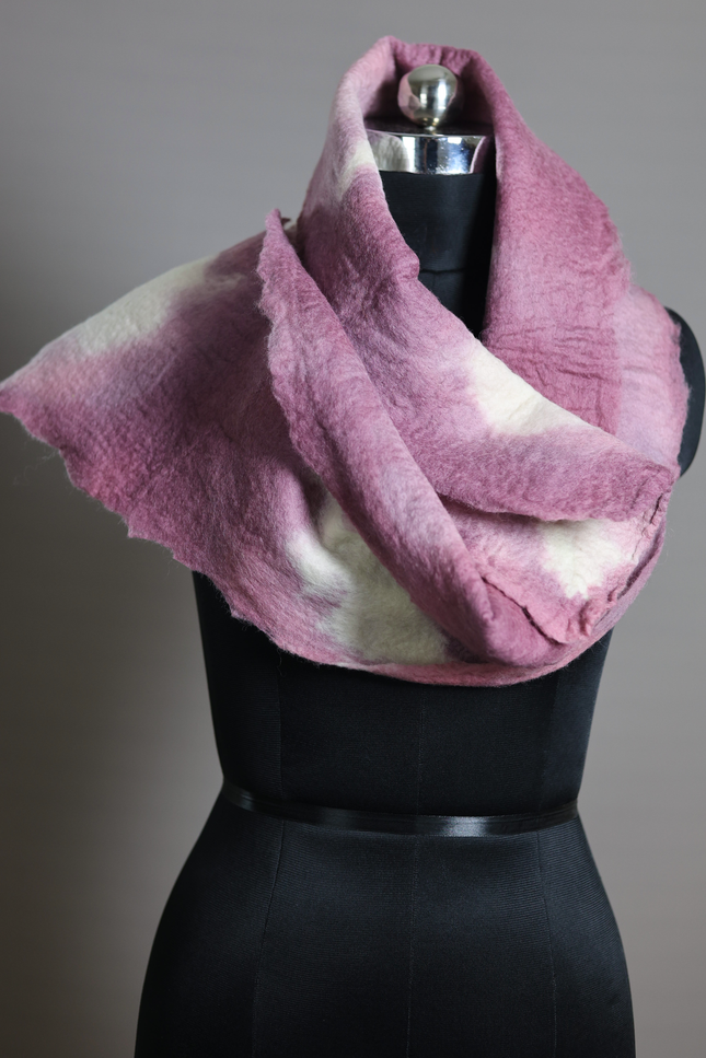 Handmade Merino Wool Wet Felted Naturally Dyed Scarf