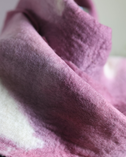 Handmade Merino Wool Wet Felted Naturally Dyed Scarf