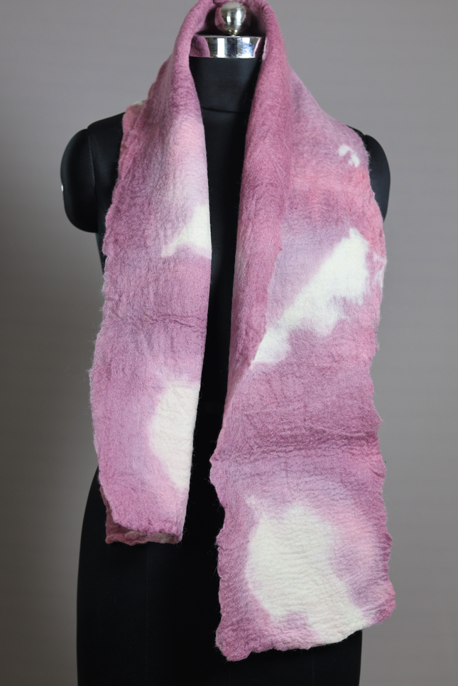 Handmade Merino Wool Wet Felted Naturally Dyed Scarf
