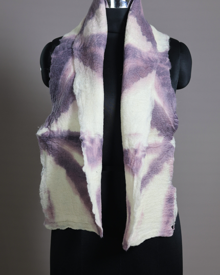 Handmade Merino Wool Wet Felted Naturally Dyed Scarf