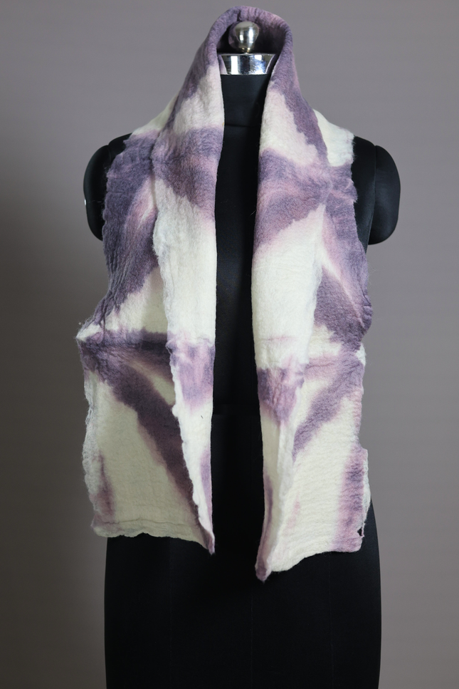 Handmade Merino Wool Wet Felted Naturally Dyed Scarf