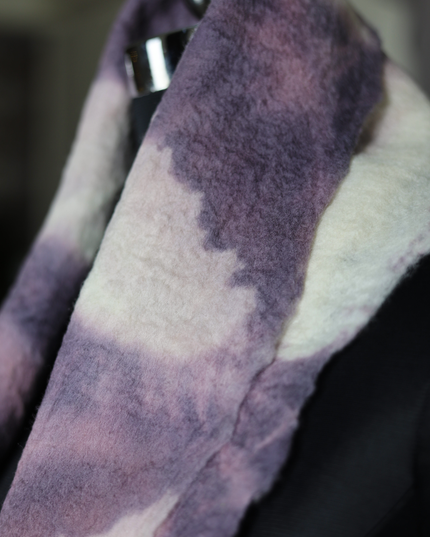 Handmade Merino Wool Wet Felted Naturally Dyed Scarf