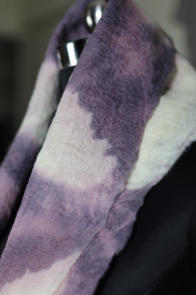 Handmade Merino Wool Wet Felted Naturally Dyed Scarf
