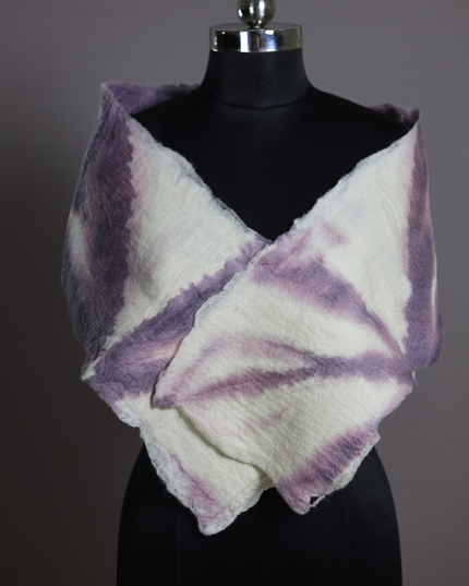 Handmade Merino Wool Wet Felted Naturally Dyed Scarf