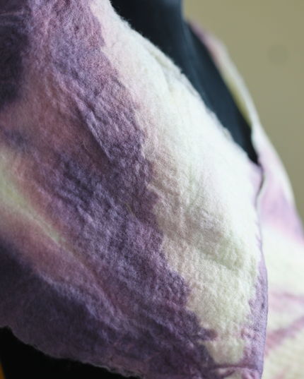 Handmade Merino Wool Wet Felted Naturally Dyed Scarf
