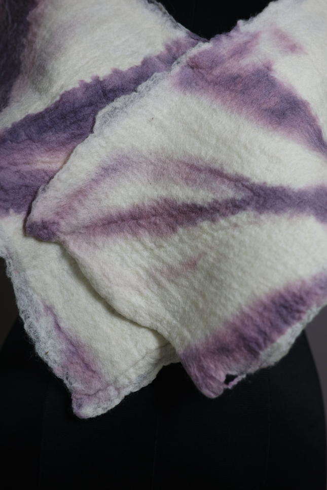 Handmade Merino Wool Wet Felted Naturally Dyed Scarf