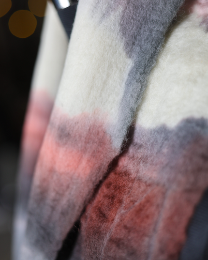 Handmade Merino Wool Wet Felted Naturally Dyed Scarf