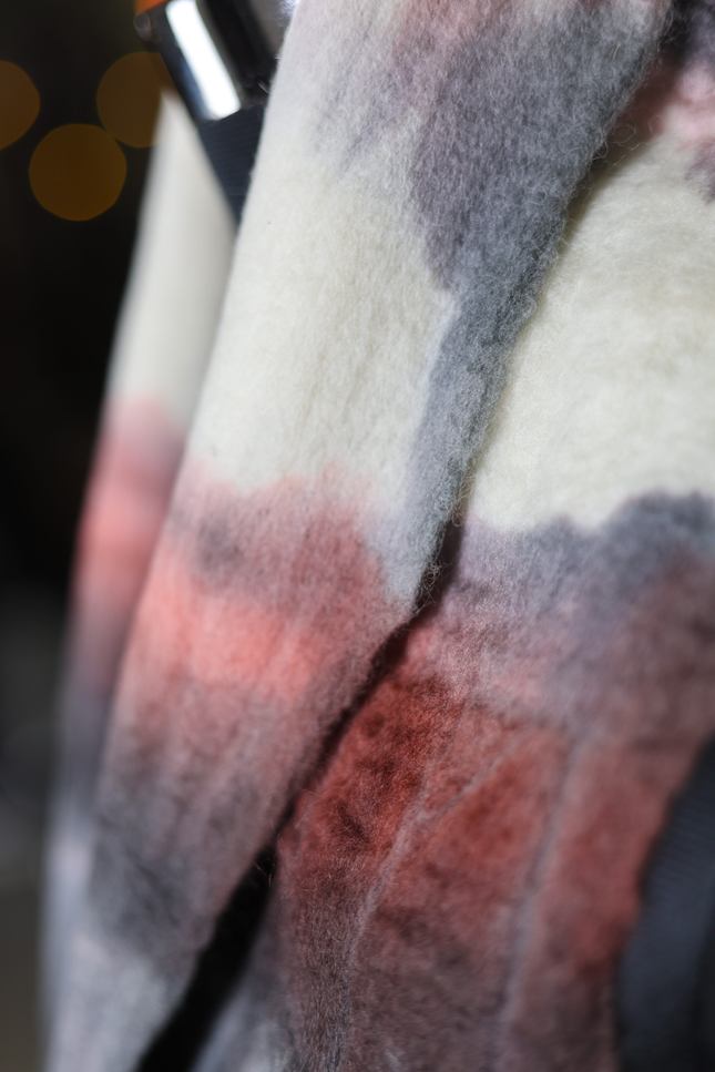 Handmade Merino Wool Wet Felted Naturally Dyed Scarf