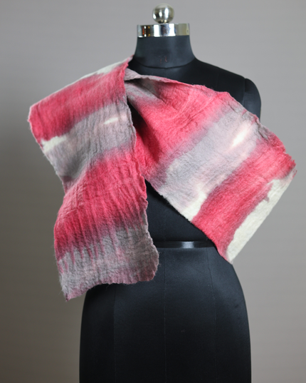 Handmade Merino Wool Wet Felted Naturally Dyed Scarf