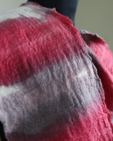 Handmade Merino Wool Wet Felted Naturally Dyed Scarf