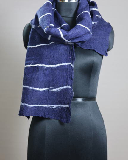 Handmade Merino Wool Wet Felted Naturally Dyed Scarf