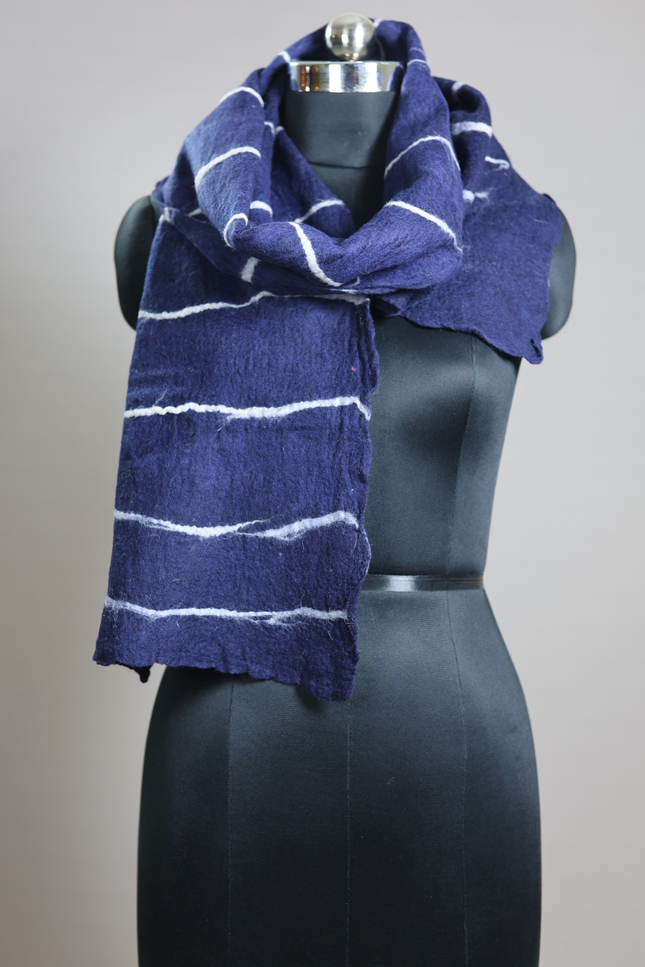 Handmade Merino Wool Wet Felted Naturally Dyed Scarf