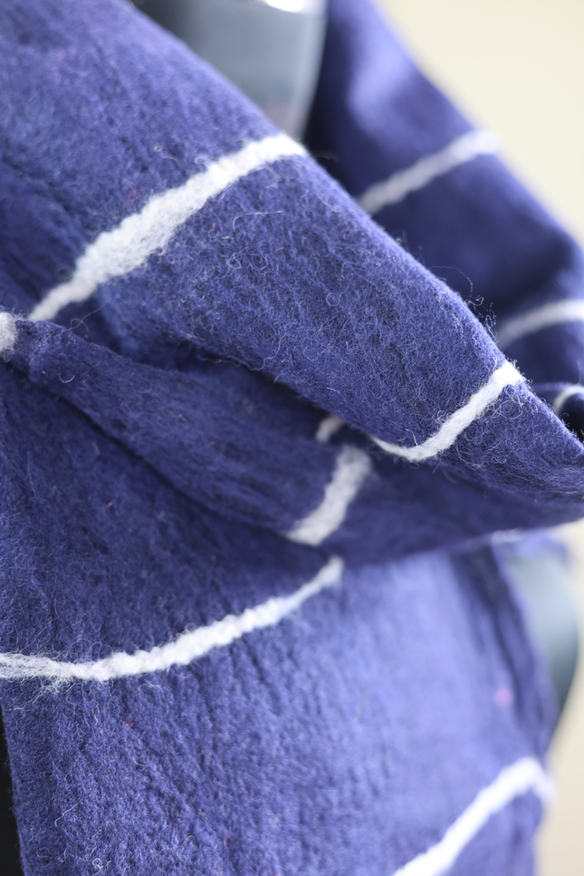 Handmade Merino Wool Wet Felted Naturally Dyed Scarf