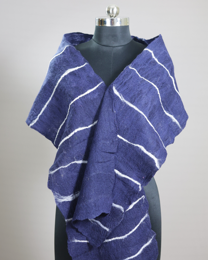 Handmade Merino Wool Wet Felted Naturally Dyed Scarf