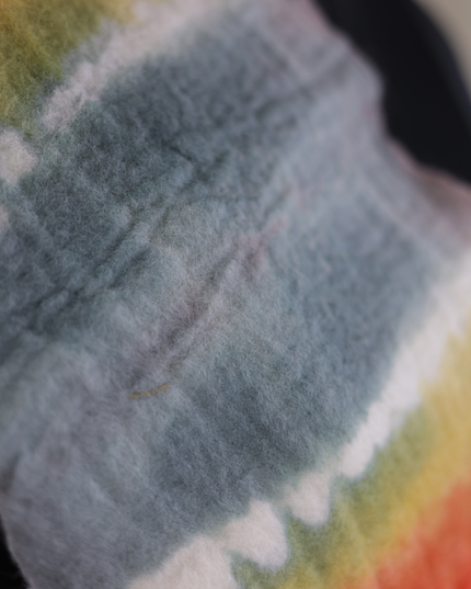 Handmade Merino Wool Wet Felted Naturally Dyed Scarf