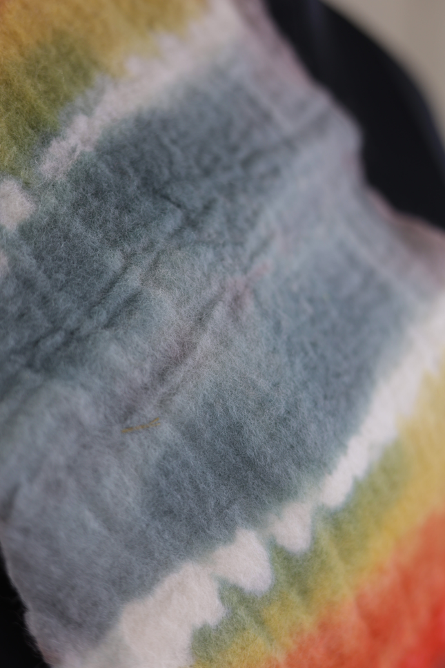 Handmade Merino Wool Wet Felted Naturally Dyed Scarf