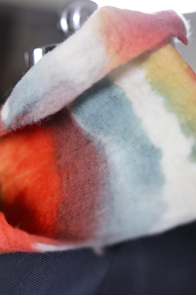 Handmade Merino Wool Wet Felted Naturally Dyed Scarf