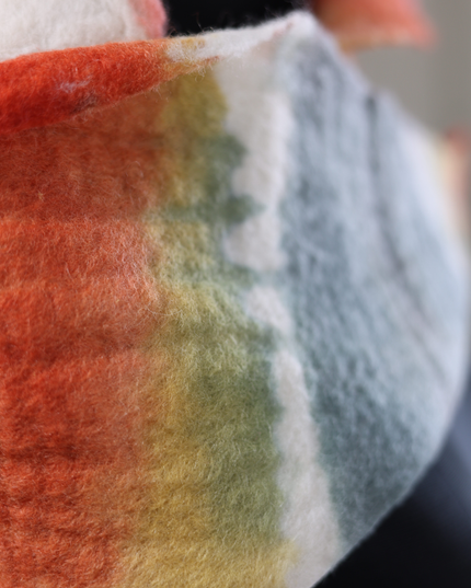Handmade Merino Wool Wet Felted Naturally Dyed Scarf